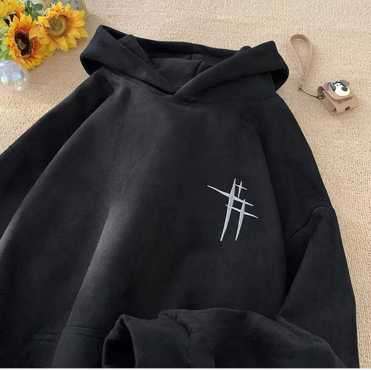 Heavyweight Suede Sweatshirt For Men Autumn And Winter Style Trendy Brand Cool Oversize Loose Designer Hoodie Thickened Hooded Jacket