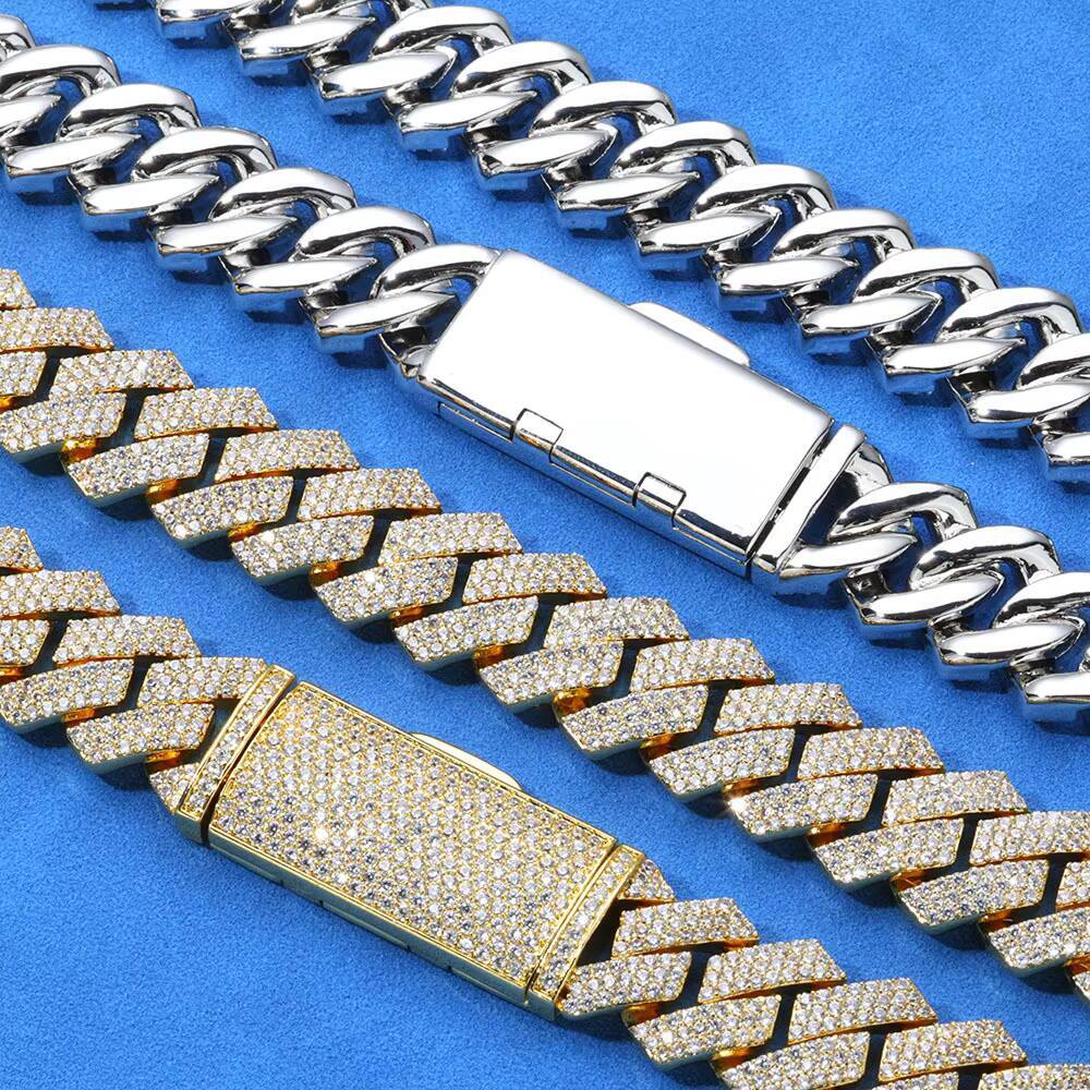 202612mm Unisex Diamond Chunky Cuban Link Chain Gold Plated Hip Hop Jewelry Iced Out Cuban Link Chain for Men and Women