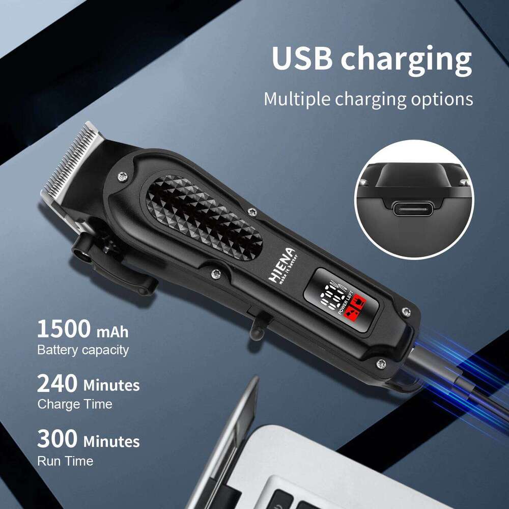 Electric Clipper Rechargeable Cordless Haircut Barber Professional Trimmer for Men Hair Cutting Machine best gift C260312