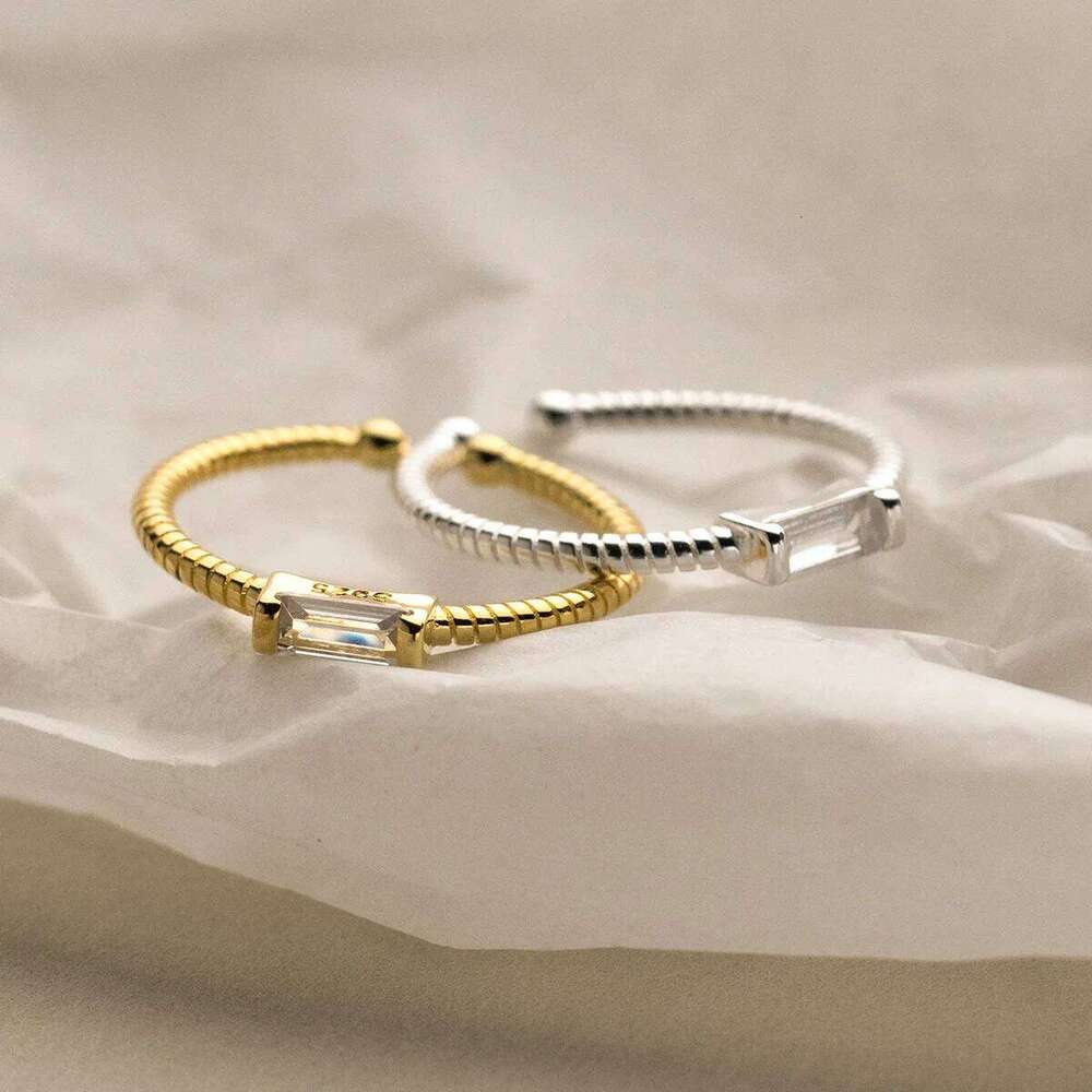 925 Sterling Silver Dating Ring Square Zircon Rings For Women Engagement Elegant Party Jewelry Accessories Wholesale H260312