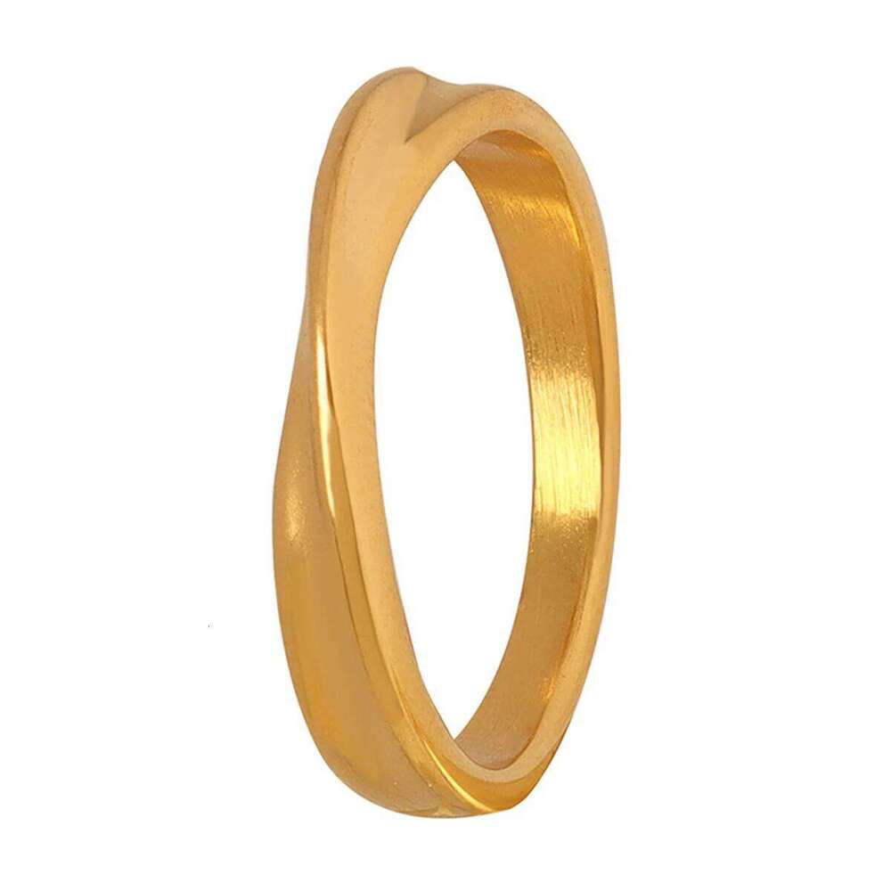 Thin 3mm Mobius Charm Stainless Steel Twist Wedding Ring for Women Infinite Gift H260312