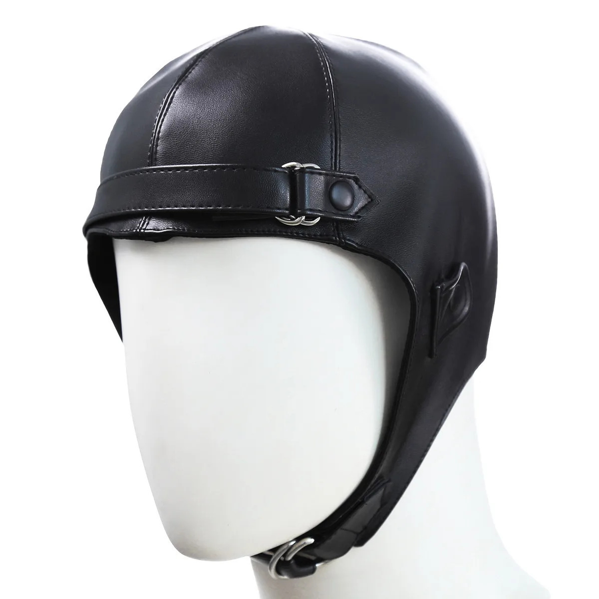 Novelty Knight Hat Winter PU Hats For Men Warm Mask Knight Helmet Knitted Cap Handmade Gladiator Mask Hat 260304