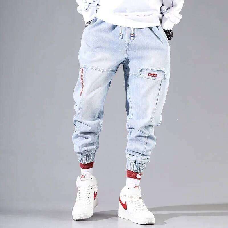 New Streetwear Hip Hop Cargo Pants Men's Jeans Elastic Harun Joggers In Autumn and Spring Men ClothIng 26Y0312