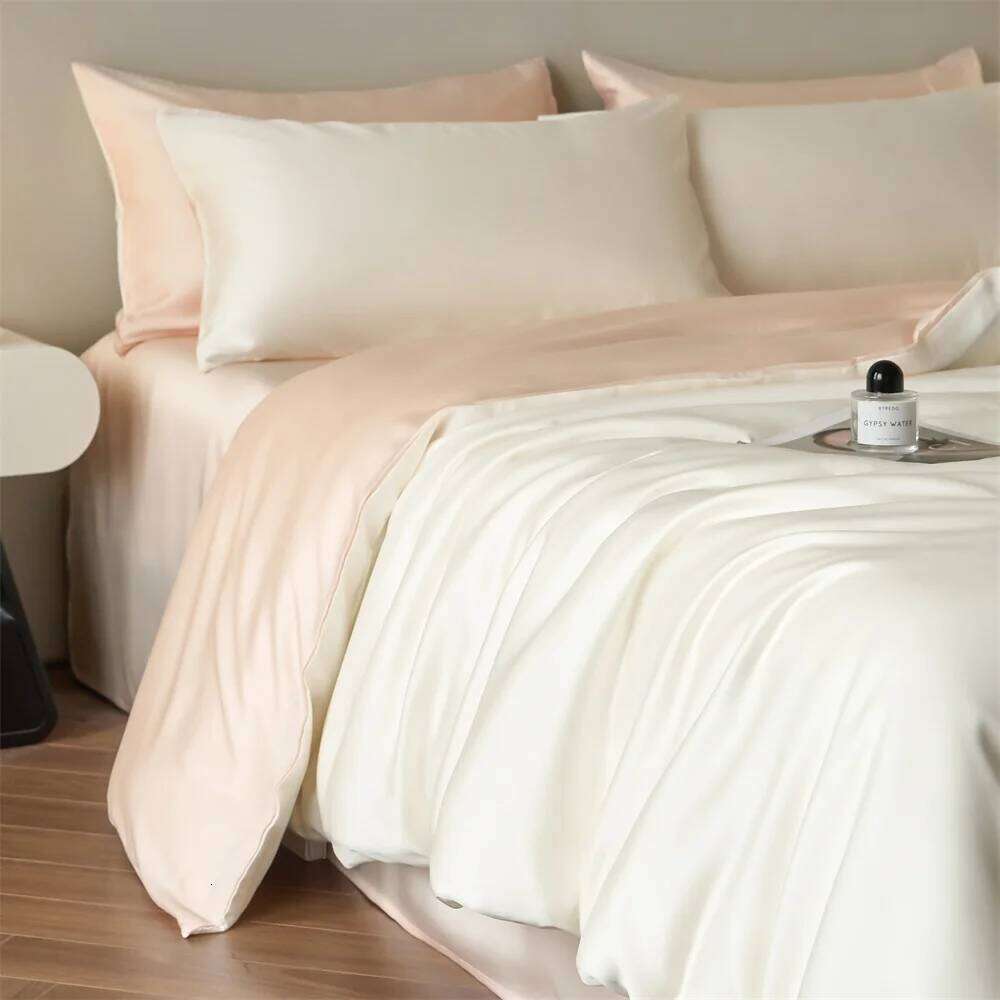 100% Bedding Luxurious High Quality Natural Silk Duvet Cover Pillowcase Single Doube Queen Size Bed Sheet Set H260312