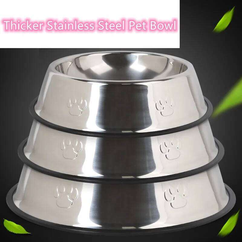 Quality Paw Stainless Steel Bowl Feeder Skidproof Anti-ant Shape Cat Dog Bowls Food Accessories Pet Supplies 6 Sizes 26Y0312