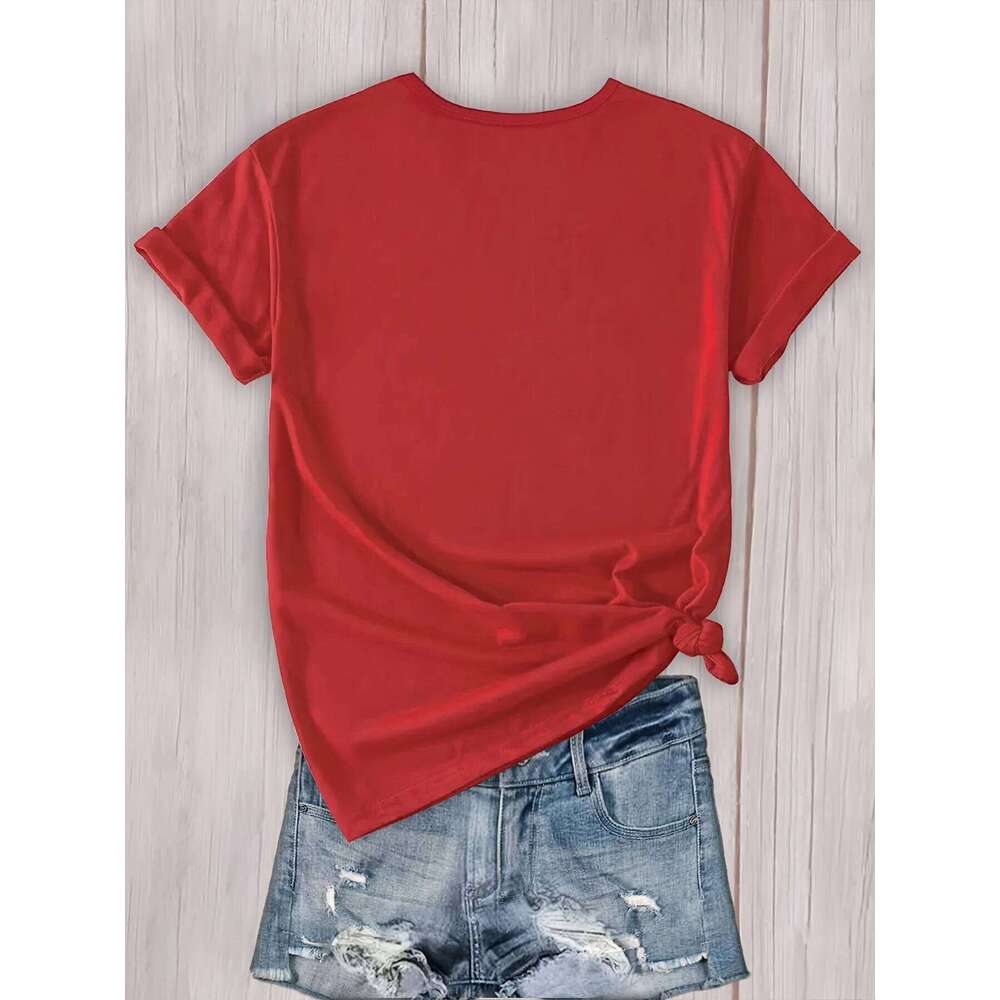 Crew Neck Workout Top Women's Activewear Lips Graphic Sports T-shirt Short Sleeve Casual Aesthetic Clothes Z260312