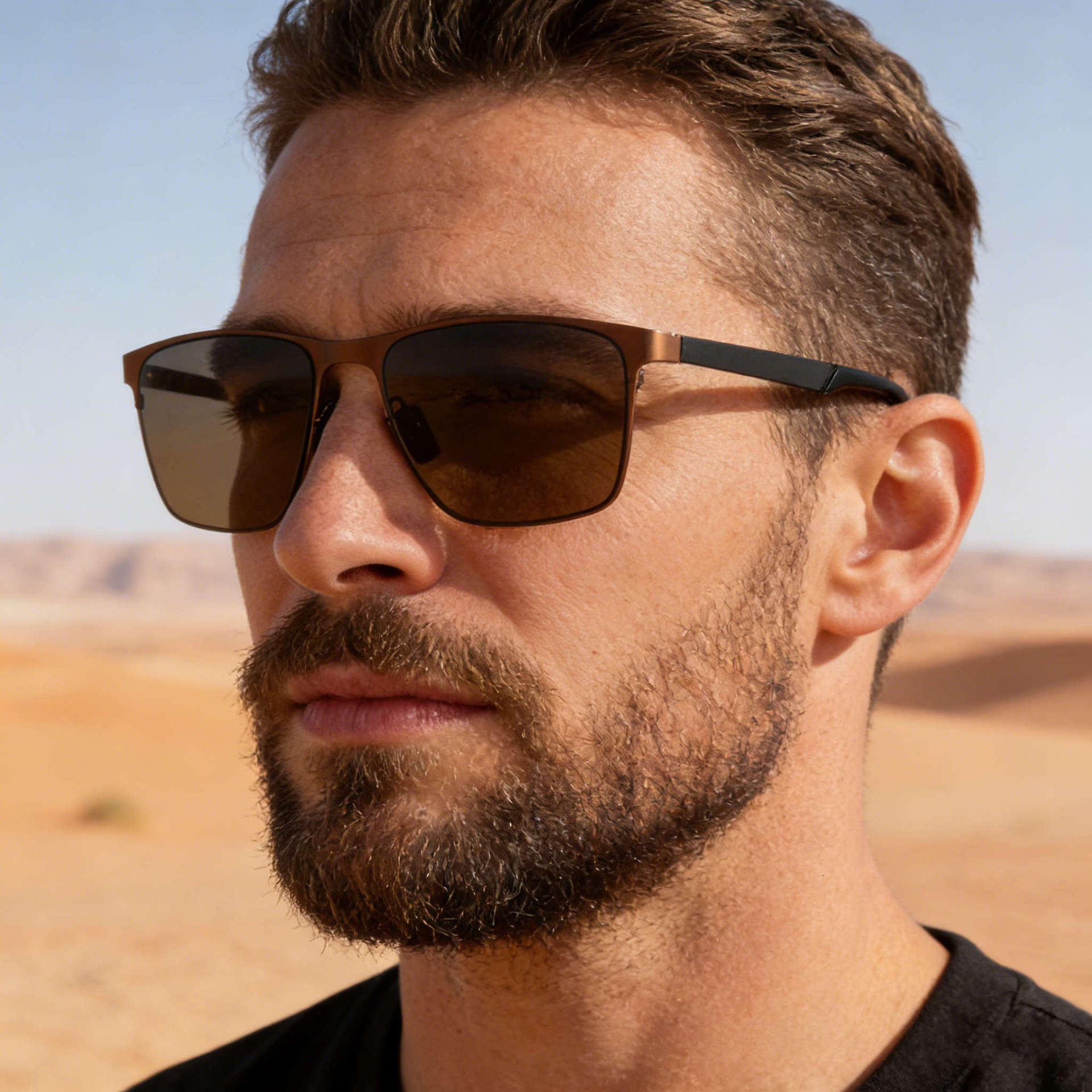 2026 New Style Square Frame Nylon Polarized Outdoor Driving Simple Sun Protection Sunglasses for Men,