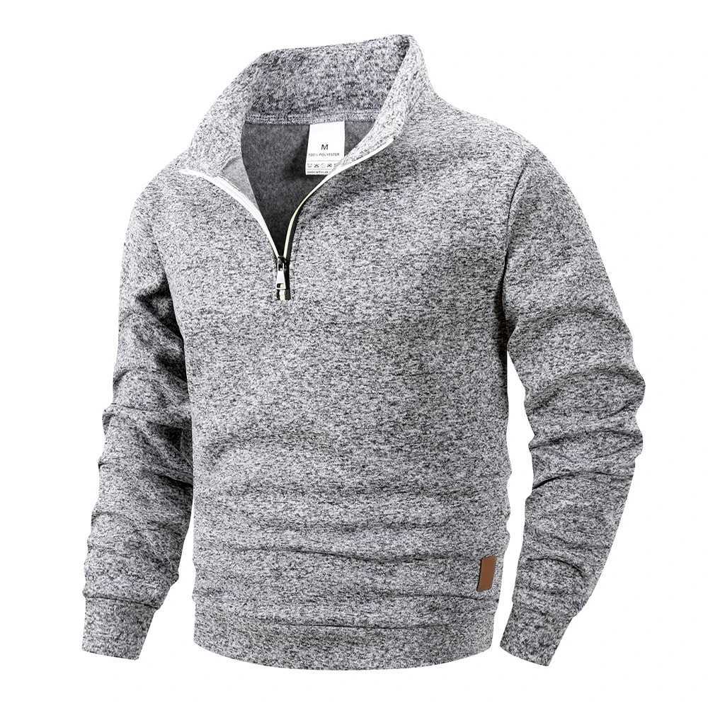 Spring Autumn Mens Standing Collar Half Zipper Sportswear Long Sleeve Sweatshirts Men Casual Knitted Pullovers Daily Coats M260312