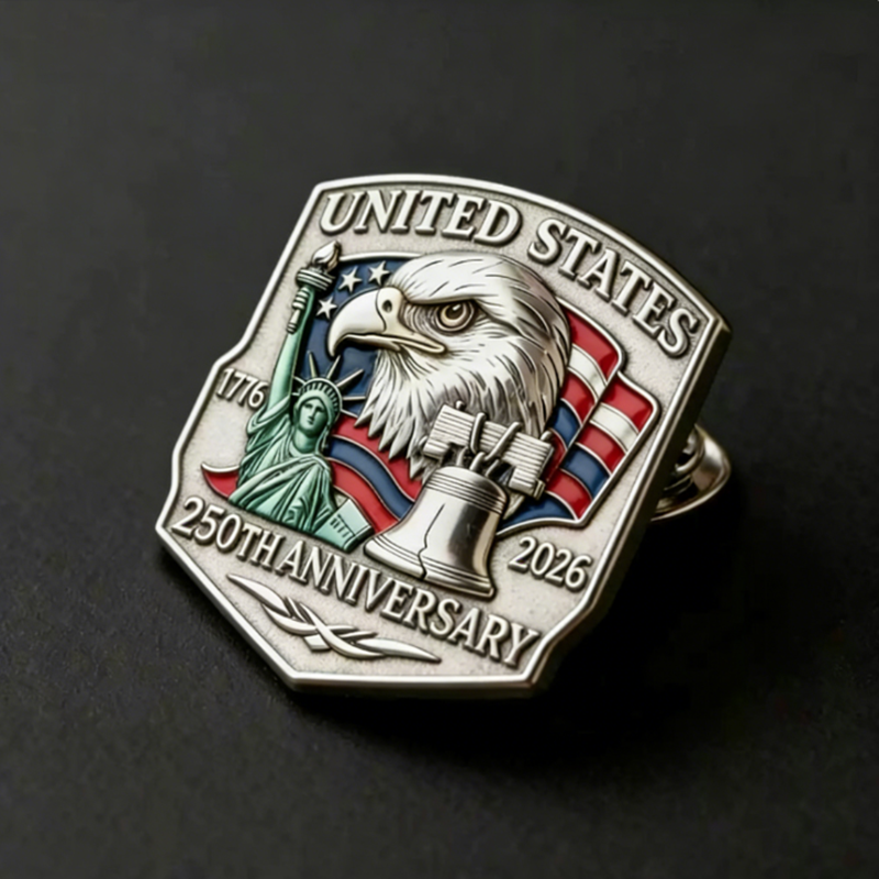 250th Anniversary of American Independence Acrylic Lapel Pin Enamel Badge Brooch A11