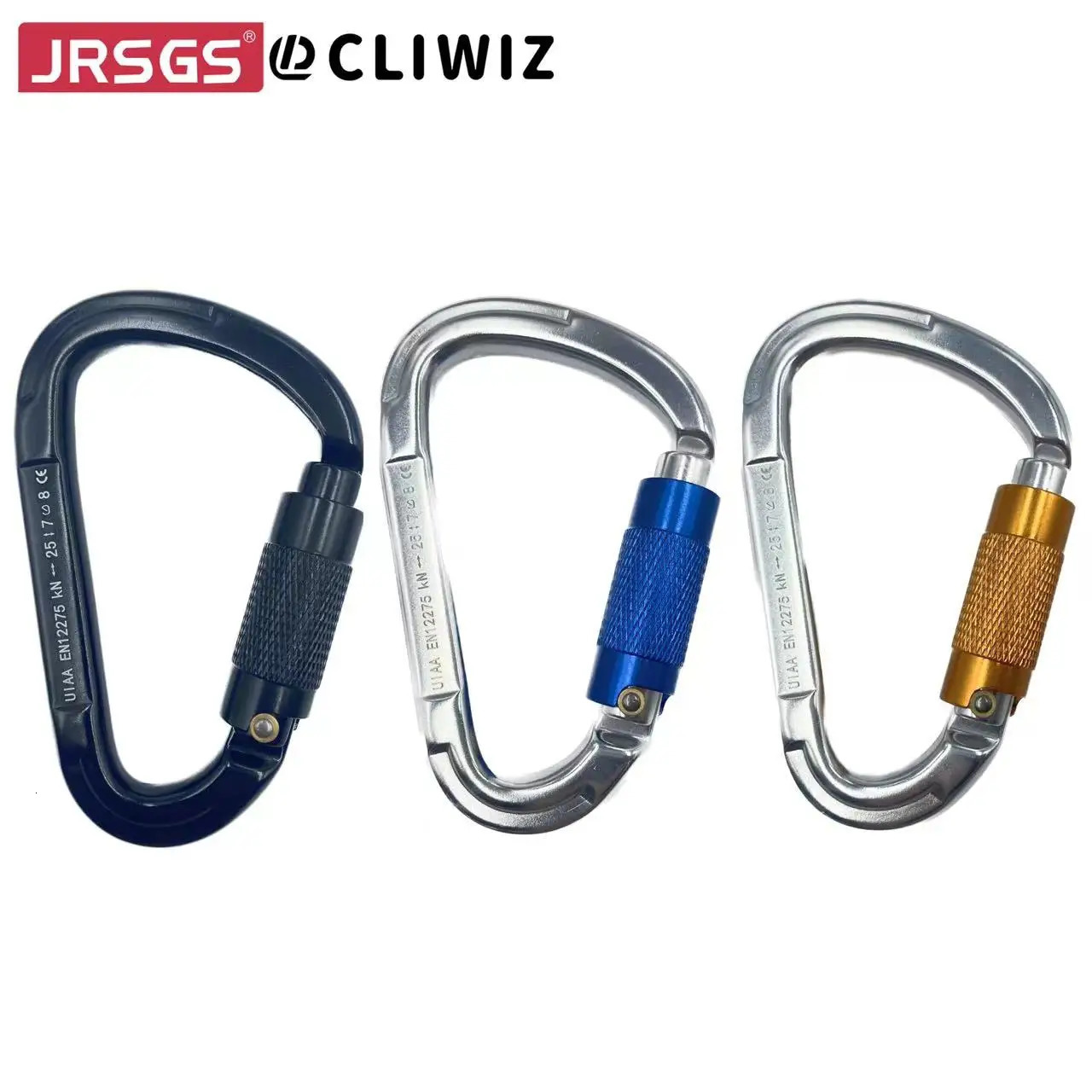 CLIWIZ 7075 Aviation Aluminum 25KN Mountaineering Caving Rock Climbing Automatic Lock Carabiner With CEUIAA Certificates 260228