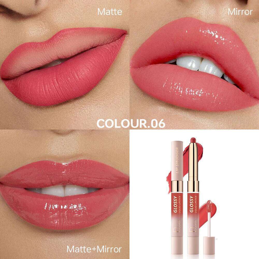 Double-ended lip gloss, moisturizing hydrating, long-lasting colorfast, with a dual effect of matte and glossy finishes. W260311