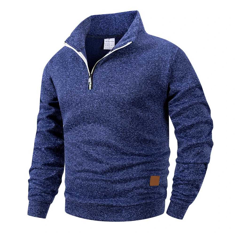 Spring Autumn Mens Standing Collar Half Zipper Sportswear Long Sleeve Sweatshirts Men Casual Knitted Pullovers Daily Coats M260312