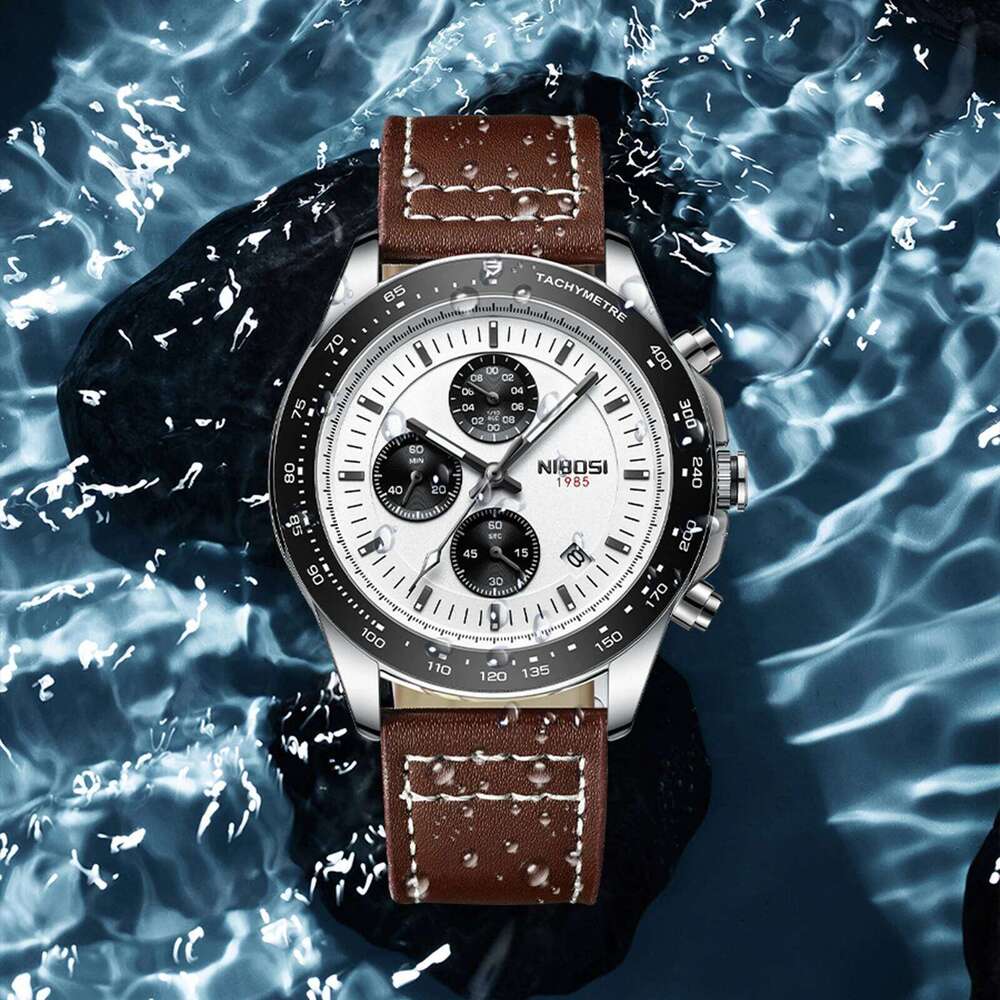 NIBOSI Business Watches Top Luxury Wristwatch Waterproof Luminous Stainless Steel Quartz Watch Men Relogio Masculino