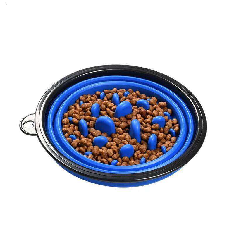 350 1000ml Travel Foldable Bowl for Small Large Dogs Slow Puppy Big Dog Food Bowls Portable Pet Feeder comedero perro 26Y0312