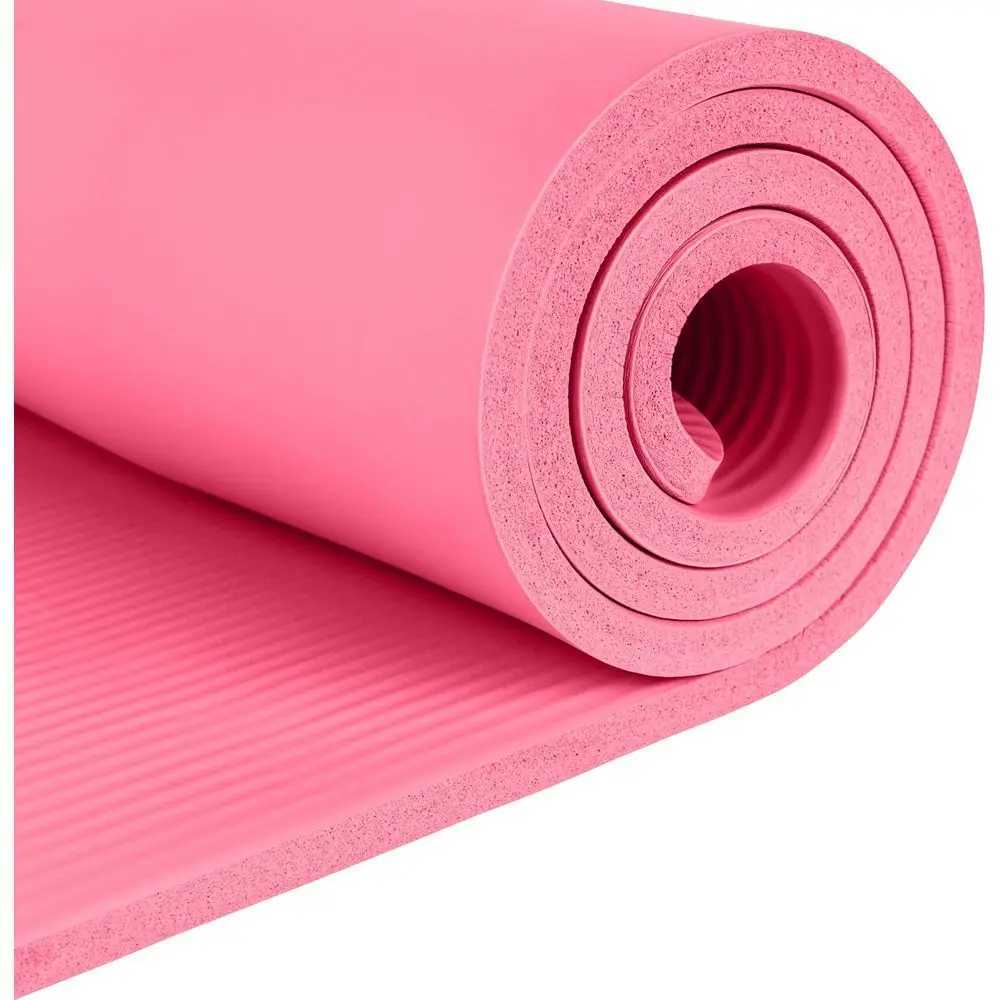 Half-Inch Thick Yoga Mat with Nylon Strap for Men and Women - Anti-Slip Mat for Yoga Pilates Stretching and Fitness Workouts M260312