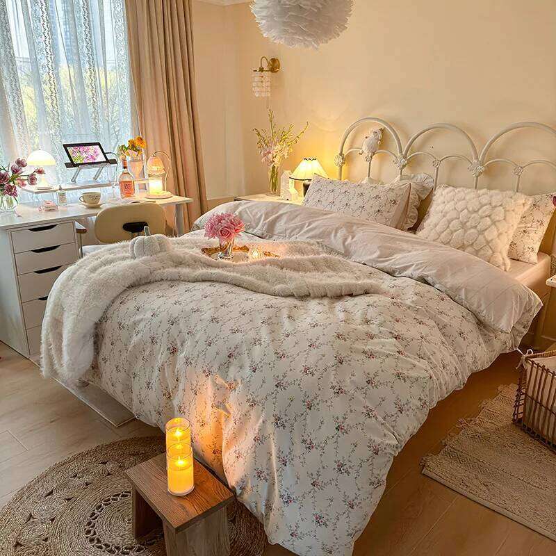 Early Spring New Products French Pastoral All-Cotton Printed Four-Piece Set H260312