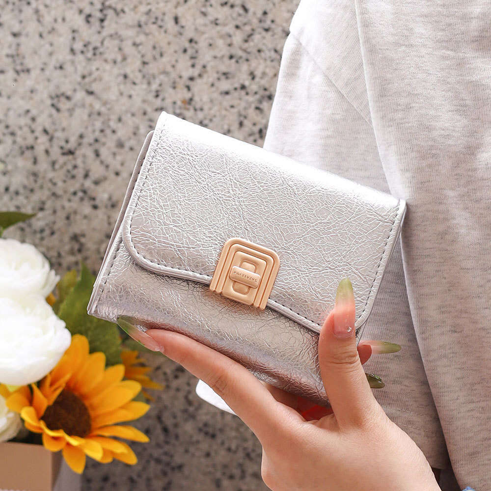 Luxury fashion wallet New High End Short For Women Off Fashionable Leather Wallet Storage Bag Card Holder Mini Student Coin Purse
