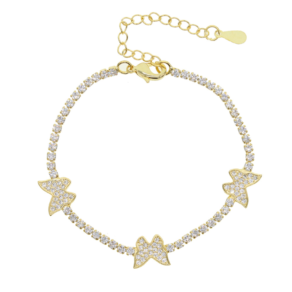 Elegant Silver Plated Tennis Bracelet With Butterfly Zircon Inlay A Fashionable Daily Versatile Accessory And Exquisite Fashion Gift For Women