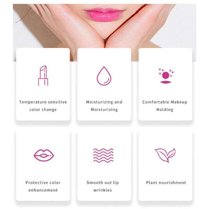 DAIMANPU Starry Sky Shining Jelly Lipstick Warm Color Change Cute Pink Girl Student Makeup and Moisturizing Lips W260311