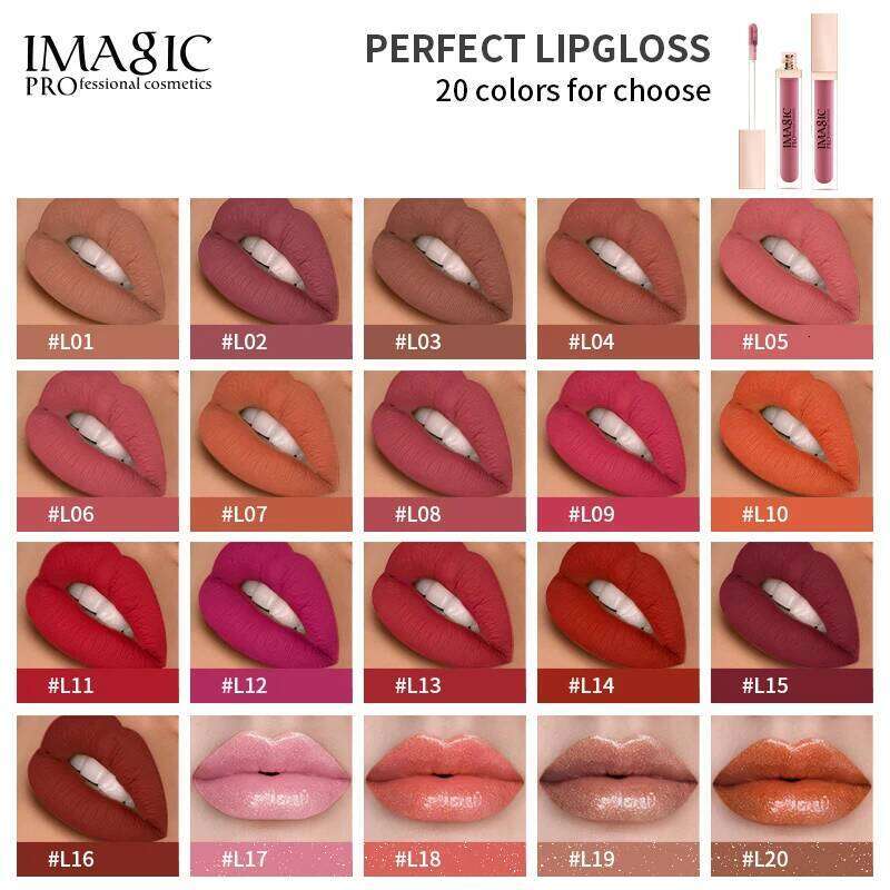 IMAGIC new waterproof and moisturizing velvet matte lasting lip gloss ladies cosmetics 20 colors W260311