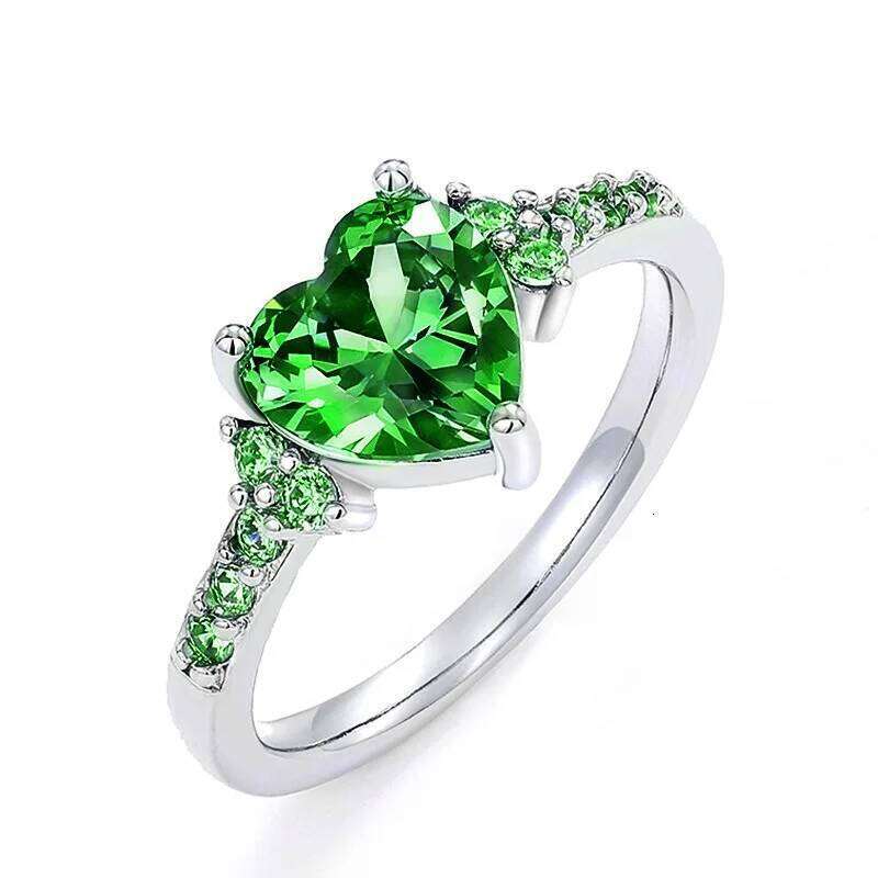 Hot Selling Cubic Zirconia Women's Ring Charming Heart Shape Romantic Bridal Accessory For Weddings Fashion Jewelry Size 5-11 H260312