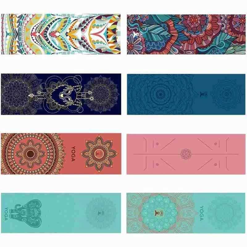 18563cm Yoga Mat Towel Double Layer Non-Slip Fitness Mat Towel Portable Printing Yoga Exercise Pad Cover Yoga Accessories M260312