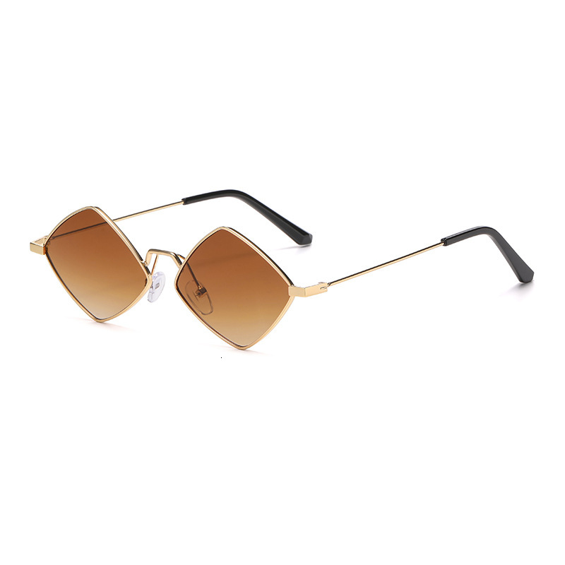 Foreign Trade New Retro Diamond-Shaped Men Trendy Personality Metal Irregular Sunglasses for Women