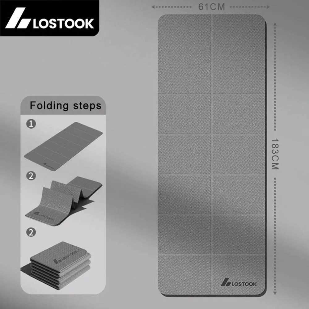 Foldable Yoga Mat 4mm Thick TPE Easy to Store for Travel Exercise Mat for Yoga Pilates Home Workouts and Floor Exercises M260312