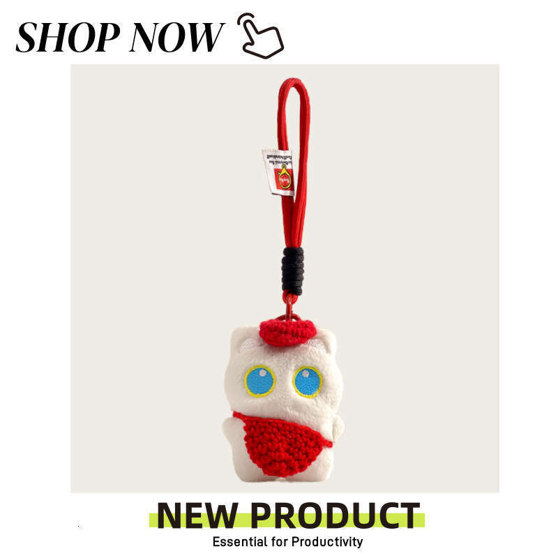 Cute and Adorable Big-Eyed Little Black Cat Plush Toy Bag Pendant Doll Keychain Couple's Birthday Gift Decoration