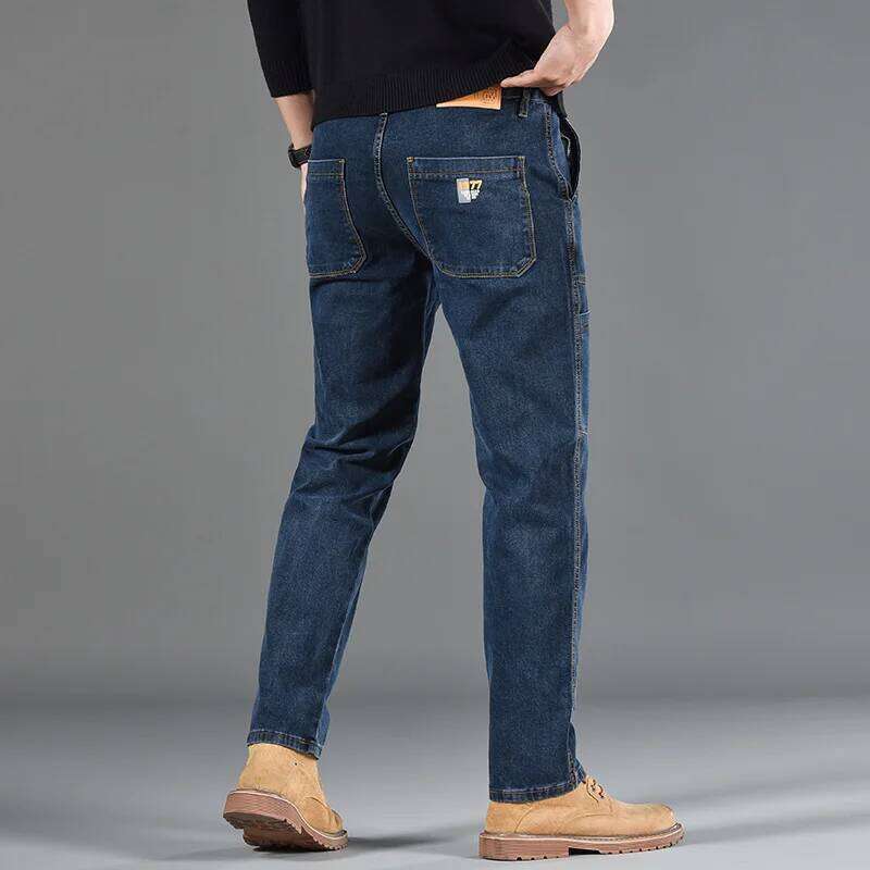 Fashion Print Six-Pocket Jeans Small Straight Cut Style Men's Casual Comfortable Fit Clothing 26Y0312
