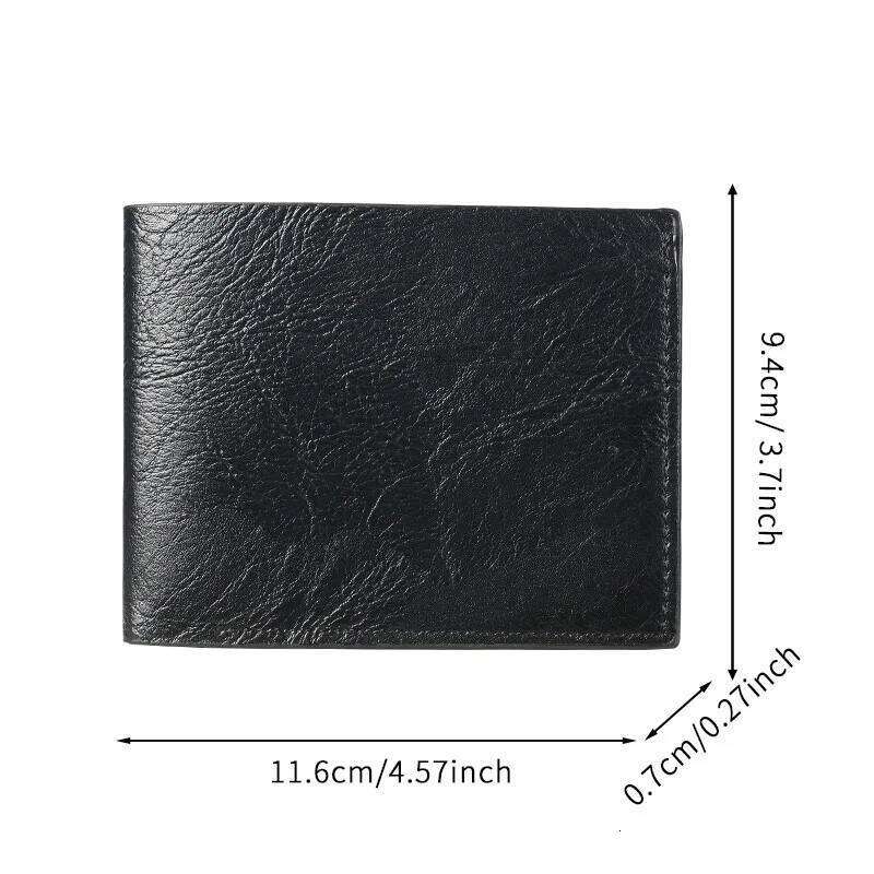 Men's Casual Retro Large Capacity Multi-Card Slot Coin Purse Leather Clip PU Material Car Sewing Line Pure Color Wallet