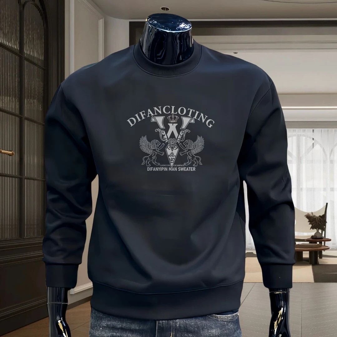 Autumn Winter New Trendy Brnd Printed Men's Swetshirt Fshion Pullover Round Neck Designer Hoodie Long Sleeve Csul Verstile Trendy Men's Flee