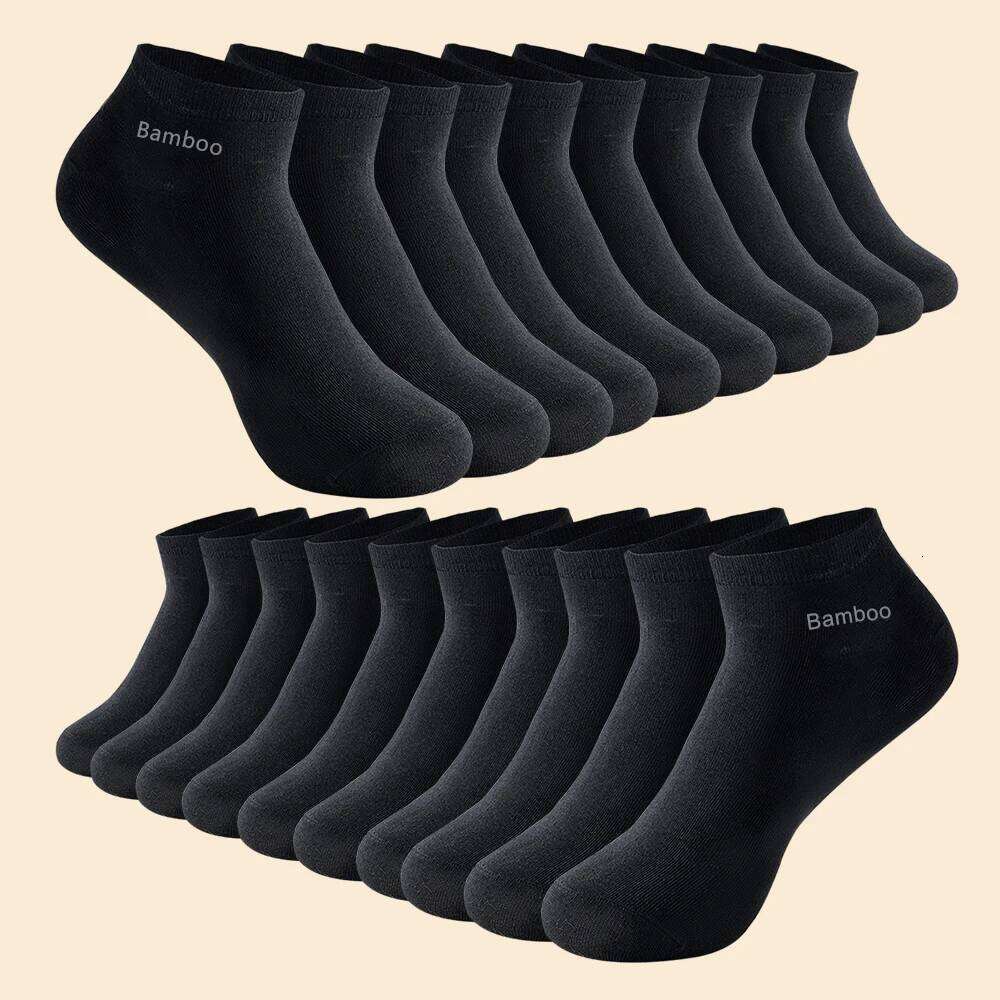 10 pairs High Quality Men's Bamboo Fiber Summer Thin Sweat Absorbent Deodorant Men Business Casual Formal Black Socks Gift Z260312