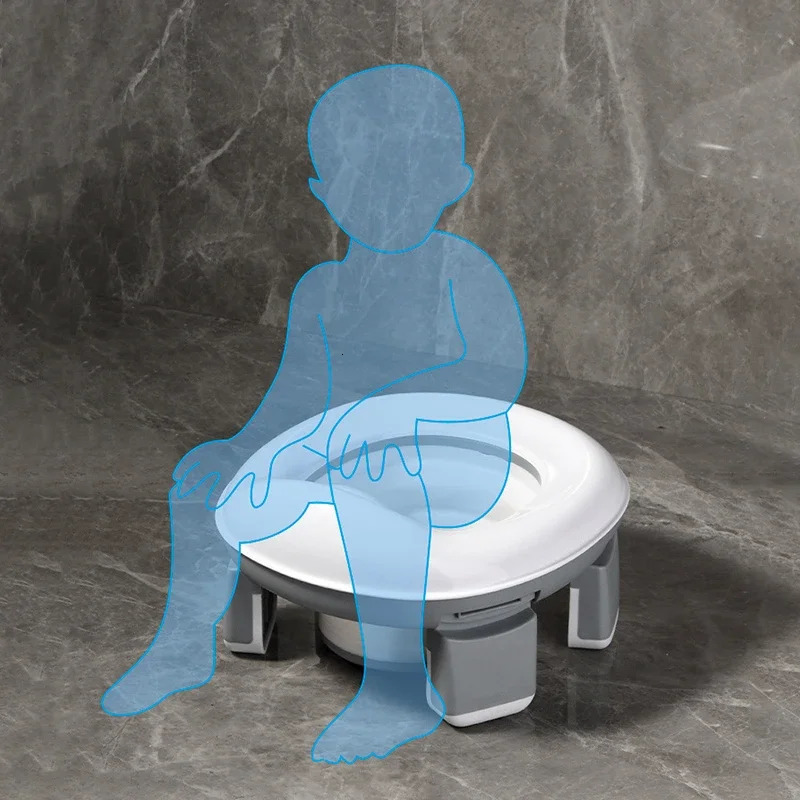 3 in 1 Travel Toilet Seat Foldable Blue Children Potty With Bags Baby Pot Portable Silicone Training 260311