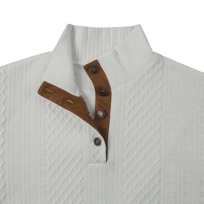 2024 cross-border hot-selling autumn and winter men's casual stand-up collar long-sleeved jacquard knitted pullover sweater