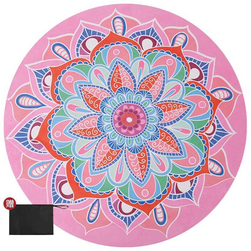 Meditation Mat Skipping Rope Yoga Mat Fitness Cushion Rubber Anti Slip Silent Thickened Widened Circular Mat Fitness Equipment M260312