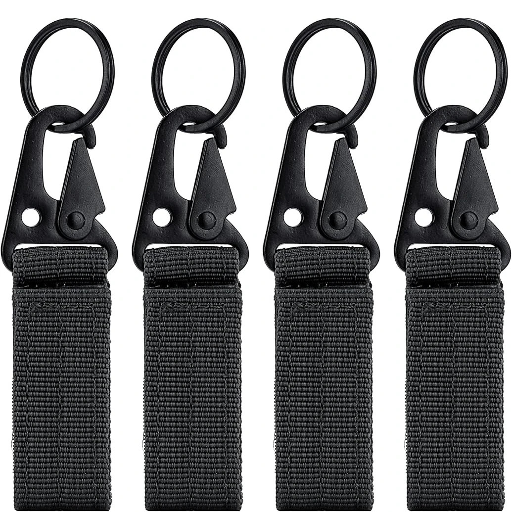 4Pcs Nylon Tactical Carabiner Keychain Webbing Buckles Molle Belt Backpack Clips Hook Hanging Outdoor Camping Hiking EDC Tools 260228