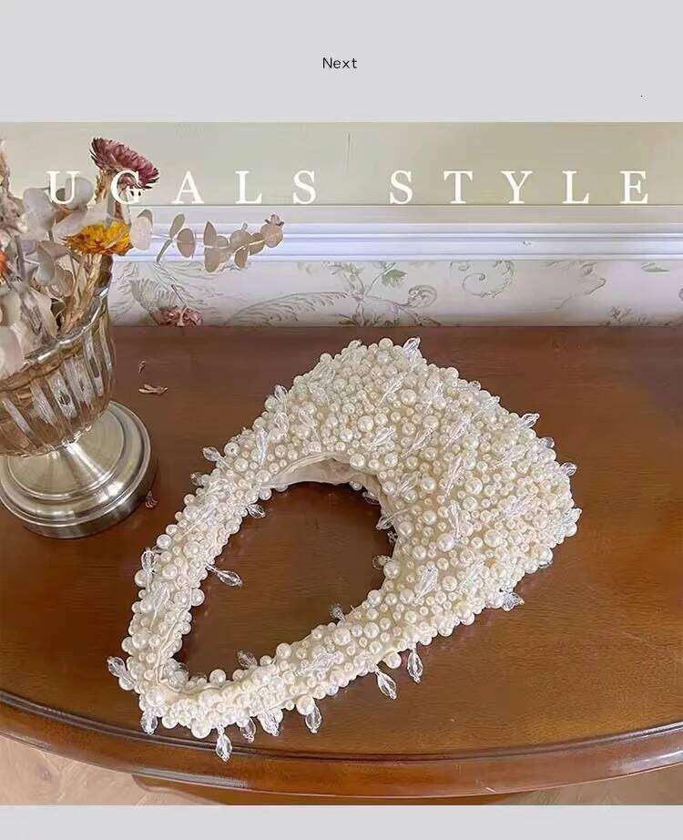 High Quality Pearl Beaded Handmade Women Handbag Fashion Evening Wedding Party Clutch Purse Beads Beading Woven Shoulder Bag