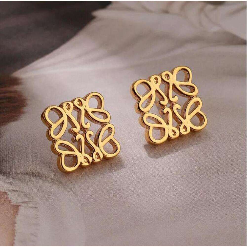 Loeweelys Earrings Gols Jewelry Simple Personality Brand Loewelys Designer 18K Gold Plated Classic Geometric Stud Earrings For Women Wedding Jewelry Gift D71