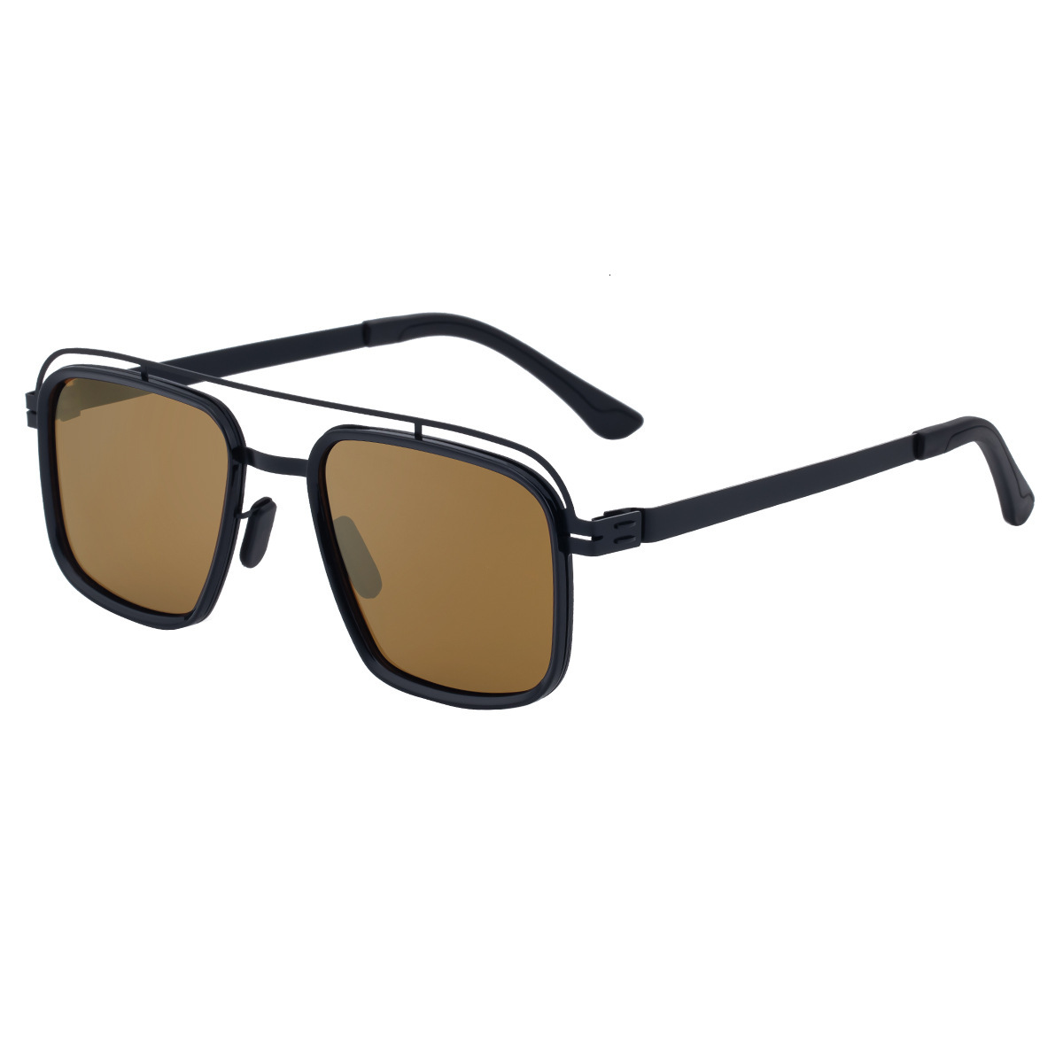 Polarized men's sunglasses 2026 new model, square frame, double bridge, sun protection, high-end style,