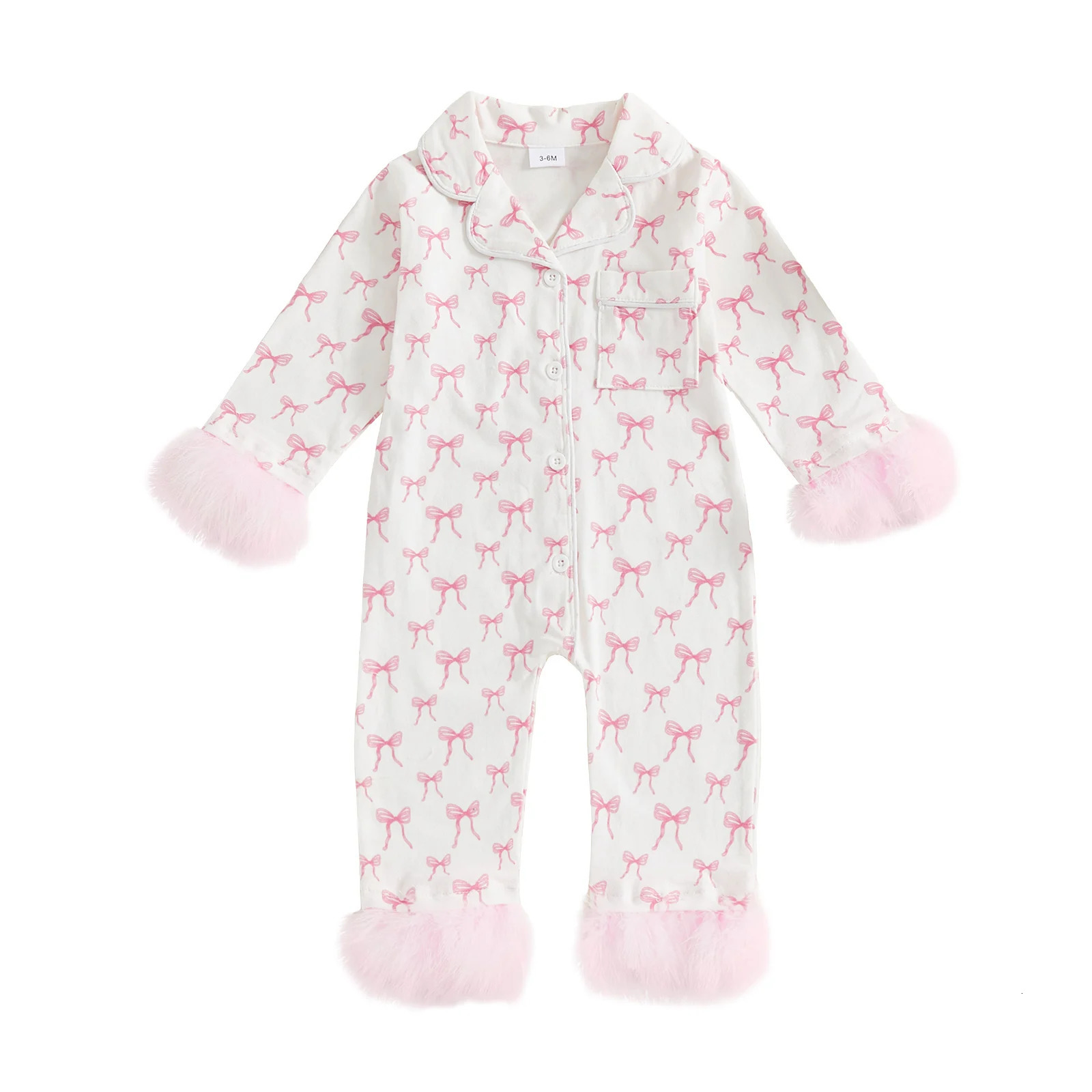 024M Baby Girl Boy Fall Button Down Silk Satin Pajamas Romper Jumpsuit Long Sleeve Nightgown Pjs Sleepwear 260311