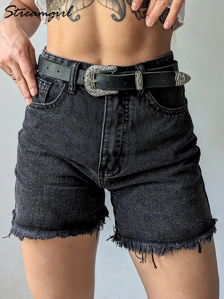 Streamgirl Blue Womens Denim Shorts Summer High Waist Casual Chic Loose Jean Shorts For Women Summer Denim Short Femme 260306