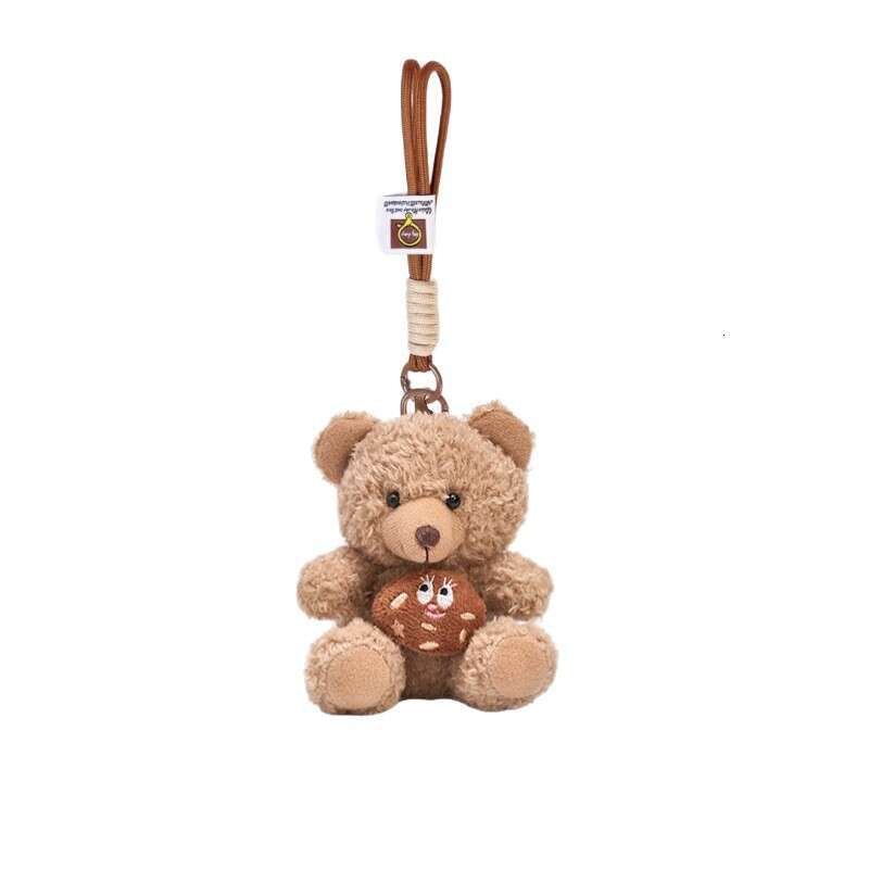 Backpack for Girls, High-End Keychain, Small Plush Doll, Cute Bear Cookie Bag Pendant