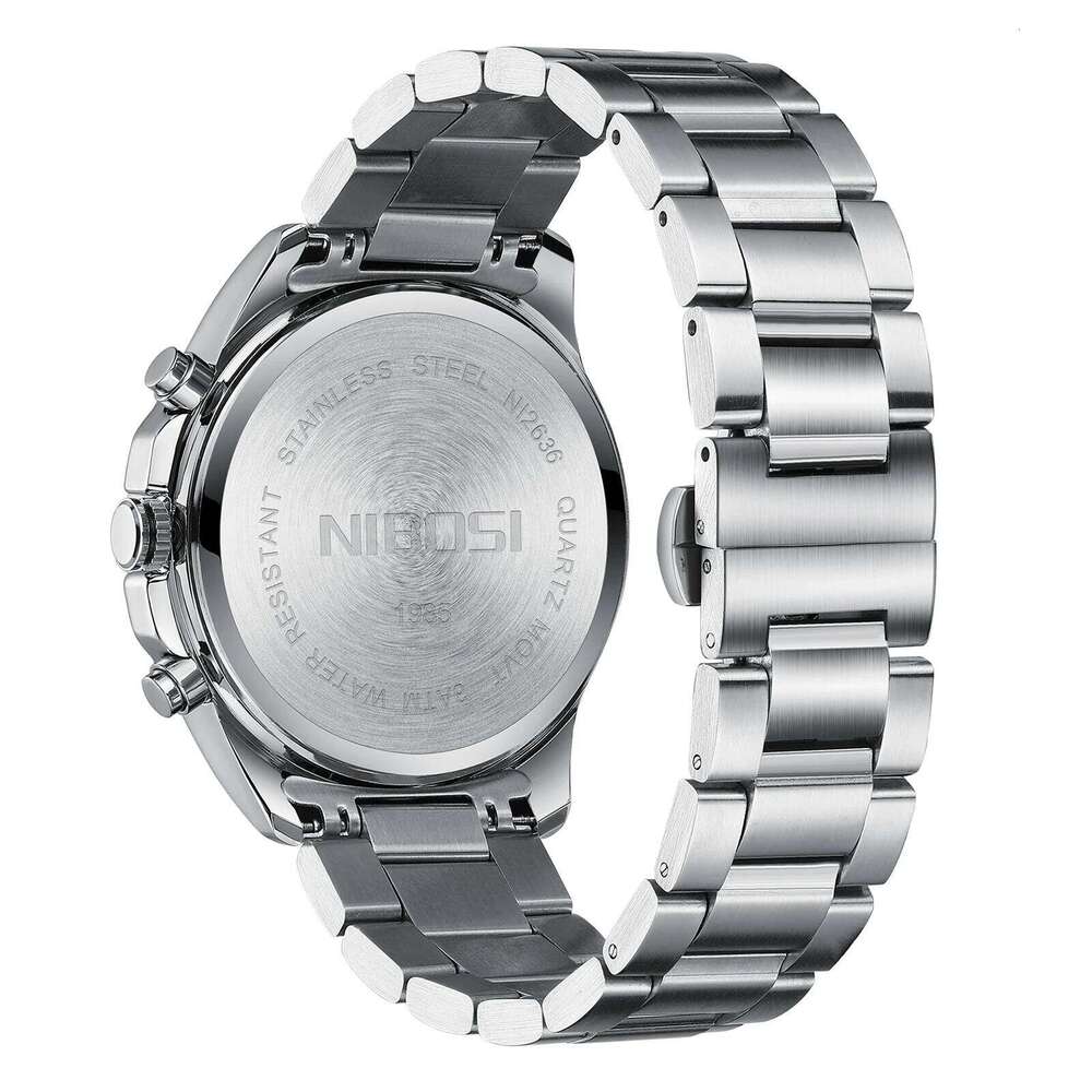 NIBOSI Business Watches Top Luxury Wristwatch Waterproof Luminous Stainless Steel Quartz Watch Men Relogio Masculino