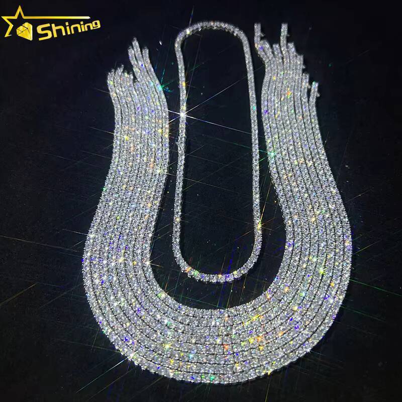 Moissanite Tennis Chain Wholesale Price Factory Outlet 925silver High Quality Fine Jewelry Necklace braceletfine Jewelry nec