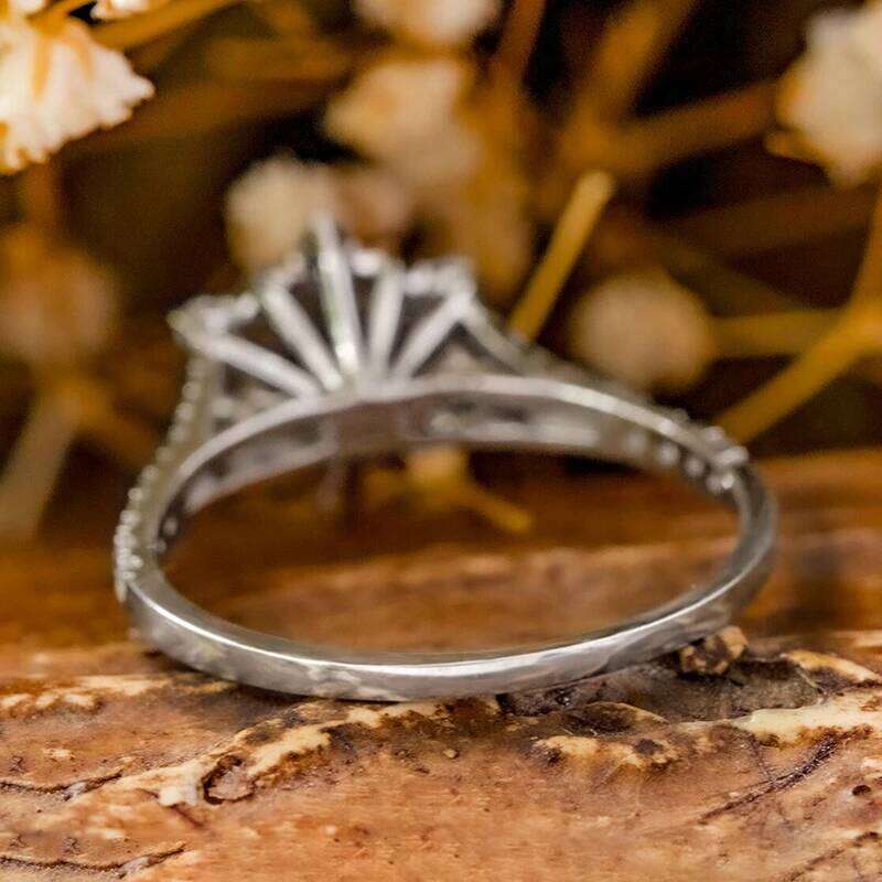 Huitan Fancy Snowflake Design Cubic Zirconia for Women Wedding Party Trendy New Female Rings Statement Jewelry Gift H260312