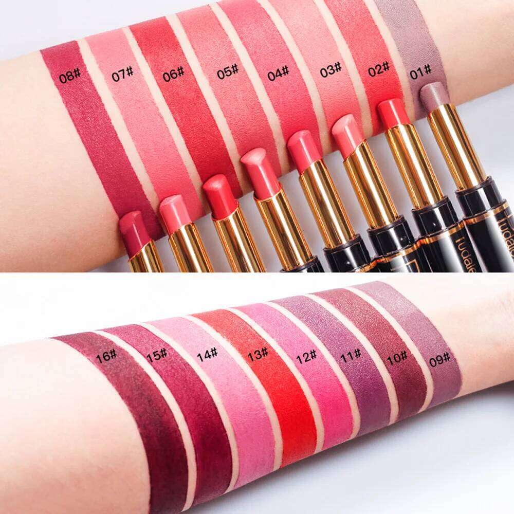 Pudaier Makeup 2 in 1 Matte Lipstick & Liner Nude Stick Pencil Make up Cosmetics Lip Balm Matt Cream Lipbalm Lipliner W260311