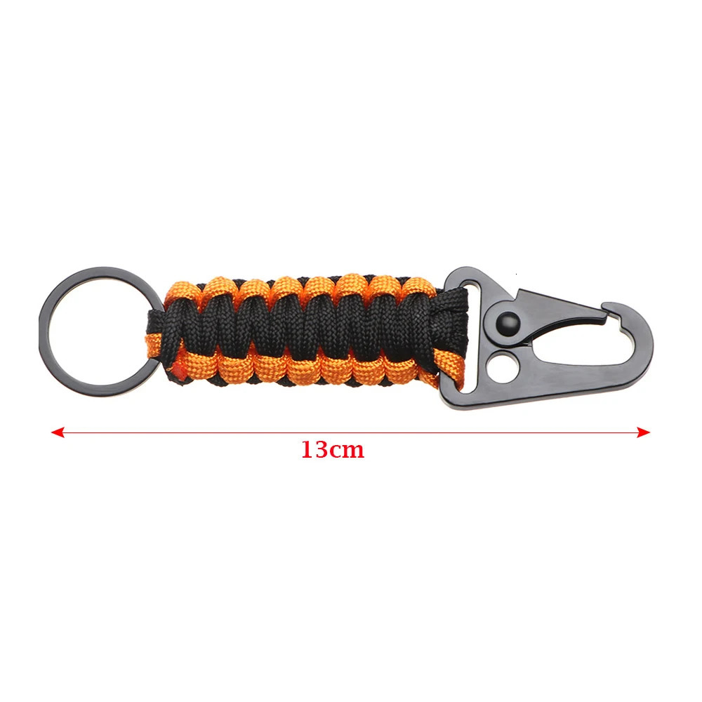 Outdoor Keychain Ring Camping Carabiner Military Paracord Cord Rope Survival Kit Emergency Knot Bottle Opener Tools 260228