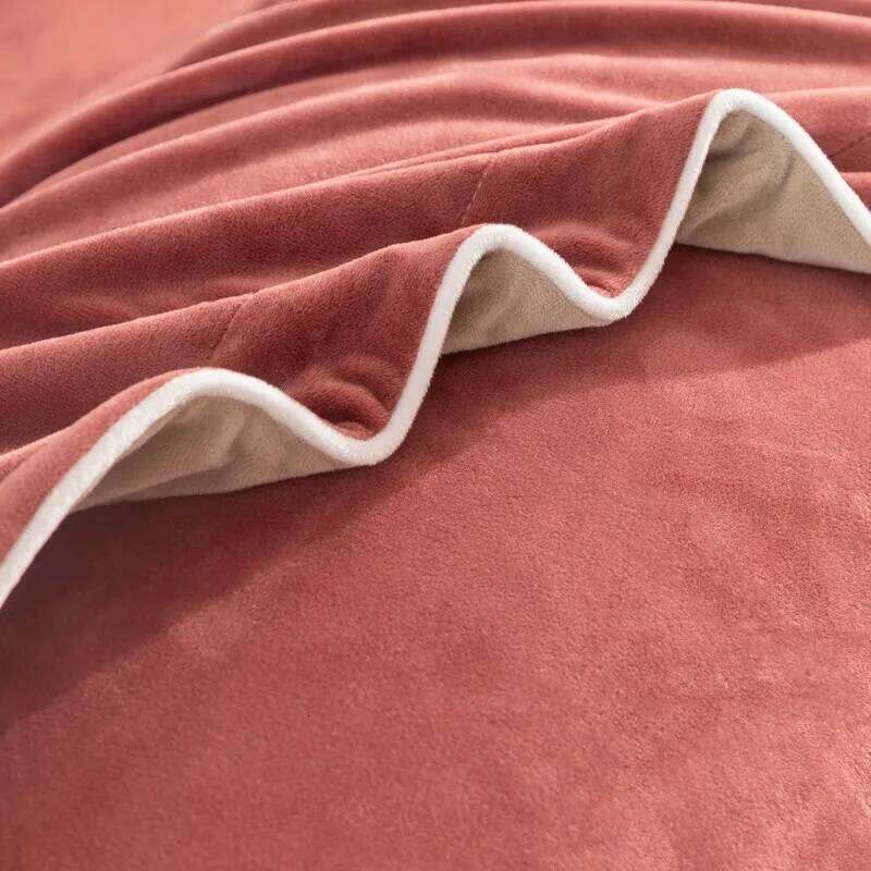 Reversible Duvet Super Soft Fluffy 4Pcs Comforter Set Microfiber Flannel/Velvet Quilt Cover Bed Sheet Pillowcases H260312