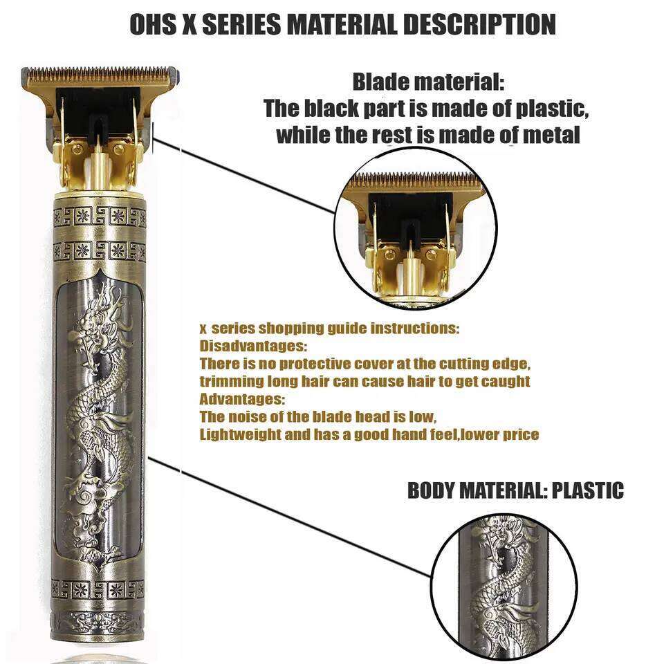 Vintage T9 Clipper Beard Shaving Body Hair Trimmer Clippers Electric Men Haircut Machine 0mm Barber Shaver C260312